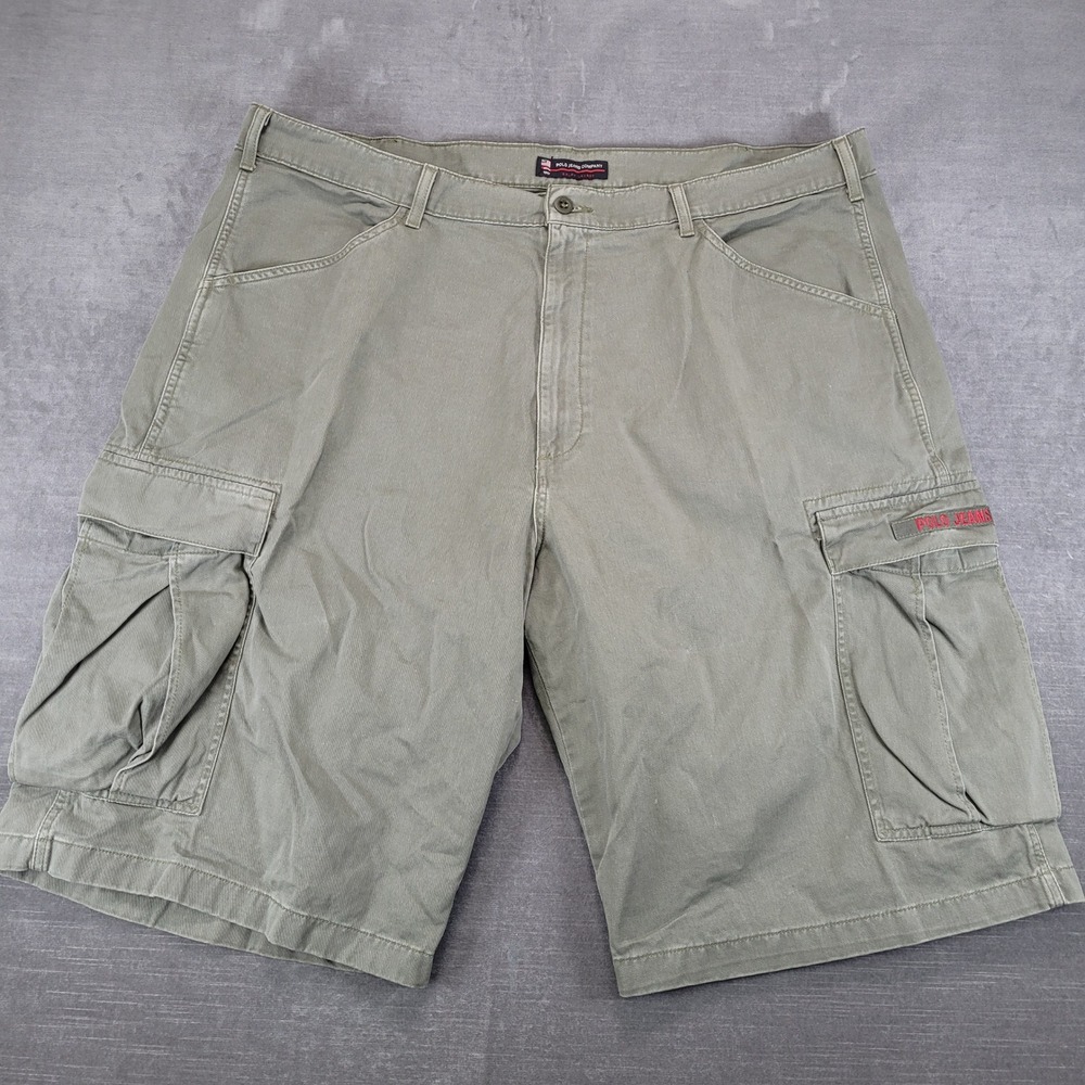 Polo Jeans Co Ralph Lauren Mens Cargo Shorts Green Cotton Utility‎ Khaki 44